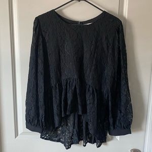 Esley Black Lace Blouse
